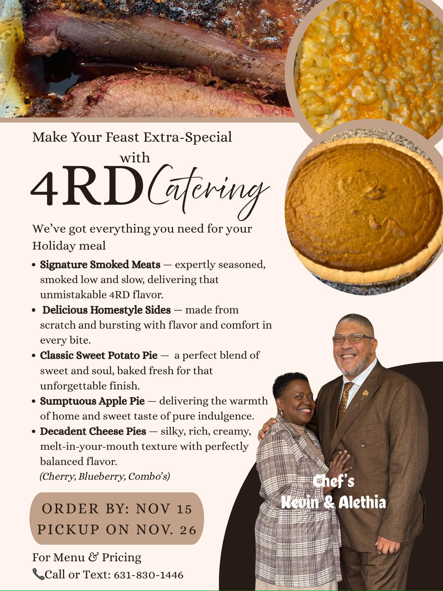 4rd catering thanksgiving menu